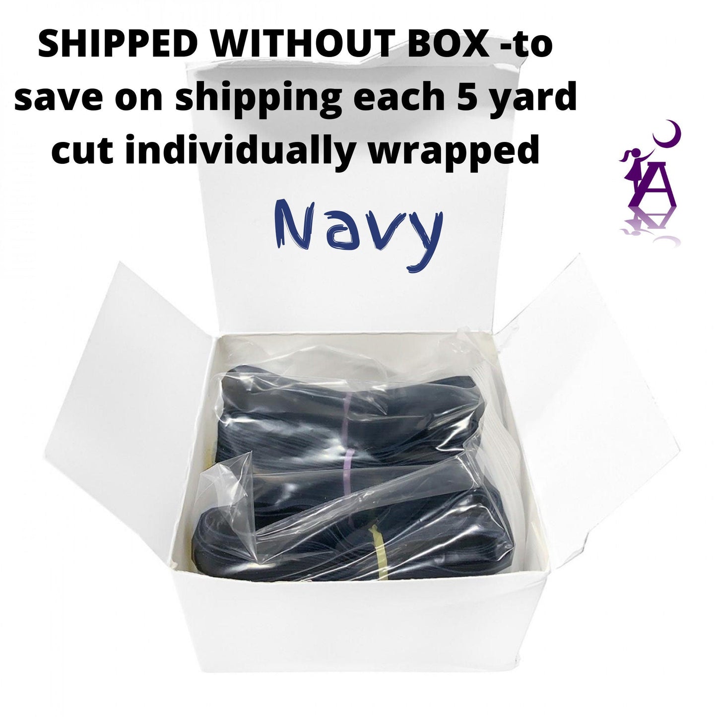 Gypsy Quilters Elastic 5 yards / Navy WHOLESALE elastic by the yard for crafts or facemasks