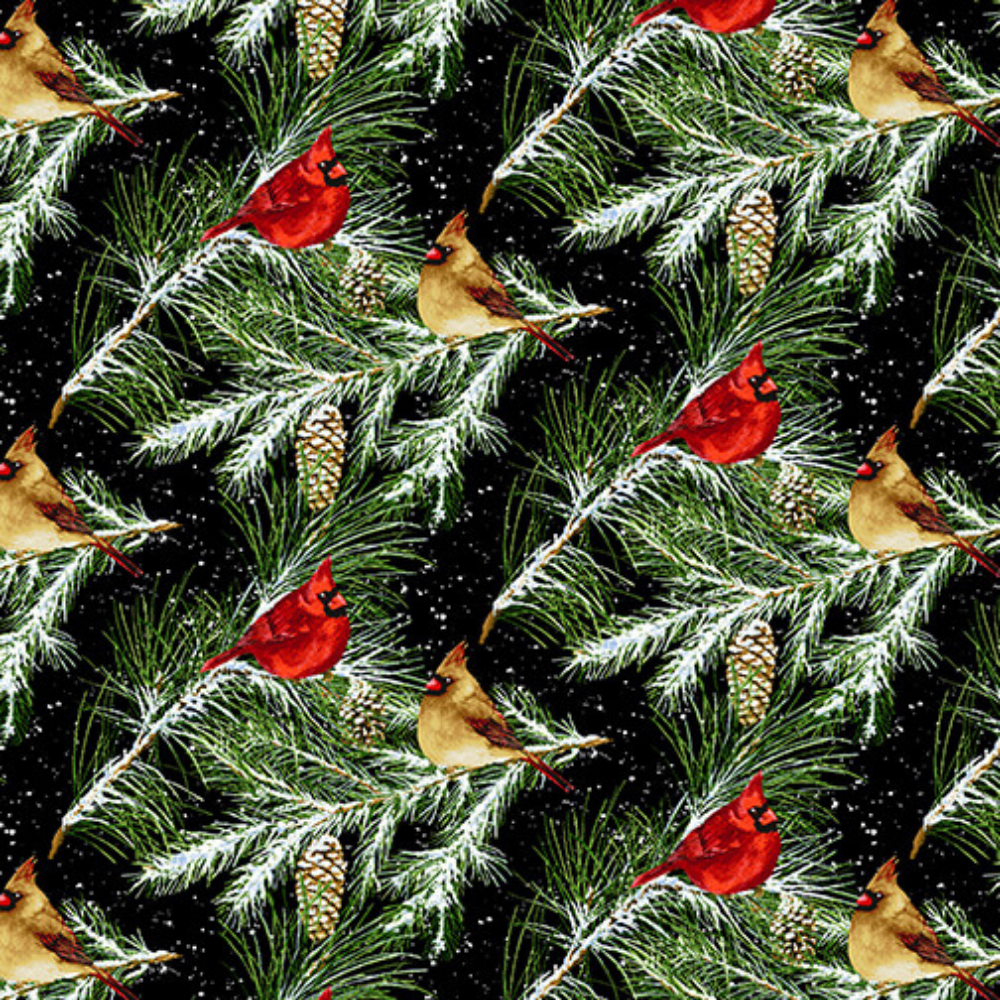 Henry Glass Fabric FL Snowman PANEL FLANNEL Snow Birds Snowman PANEL by Henry Glass