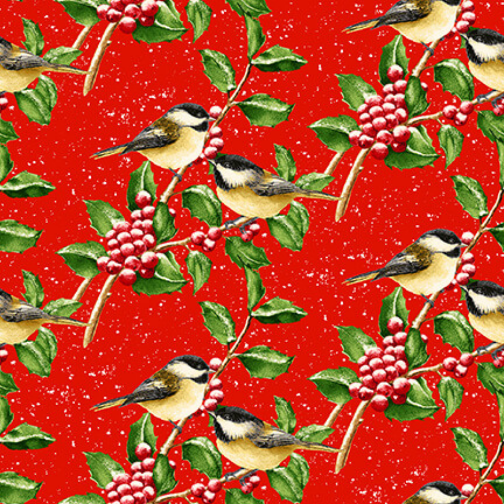 Henry Glass Fabric FL Snowman PANEL FLANNEL Snow Birds Snowman PANEL by Henry Glass