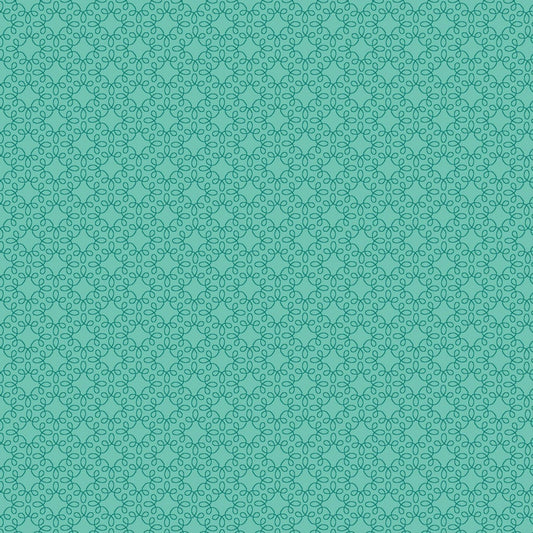Henry Glass Fabric FQ (18"x21") Modern Melody Basics in Teal, Cotton Blender Fabric by Henry Glass