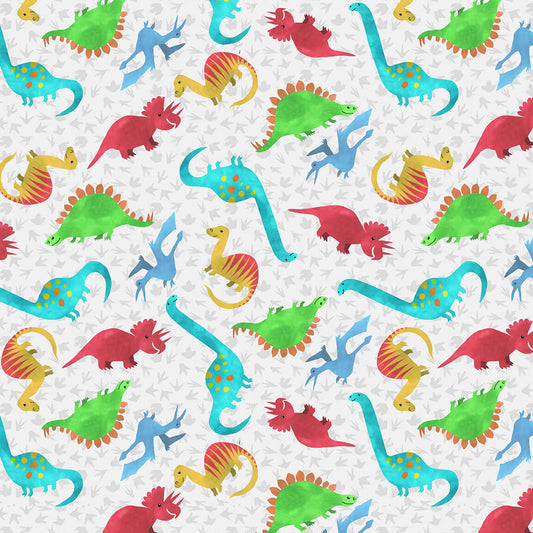 Henry Glass Fabric FQ Dinosaur Kingdom by Henry Glass Tossed All Over Dinosaur Quilting Cotton Print