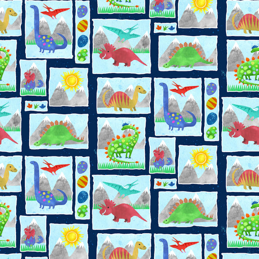 Henry Glass Fabric FQ Dinosaur Prehistoric Animals Patchwork from Dinosaur Kingdom by Henry Glass