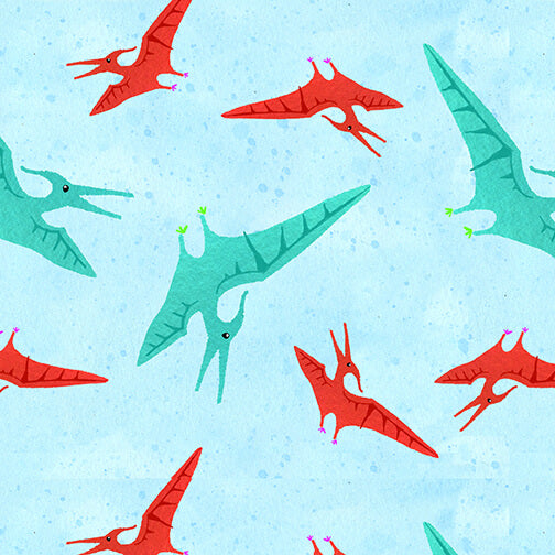 Henry Glass Fabric FQ Pterodactyl Fabric from Dinosaur Kingdom by Henry Glass