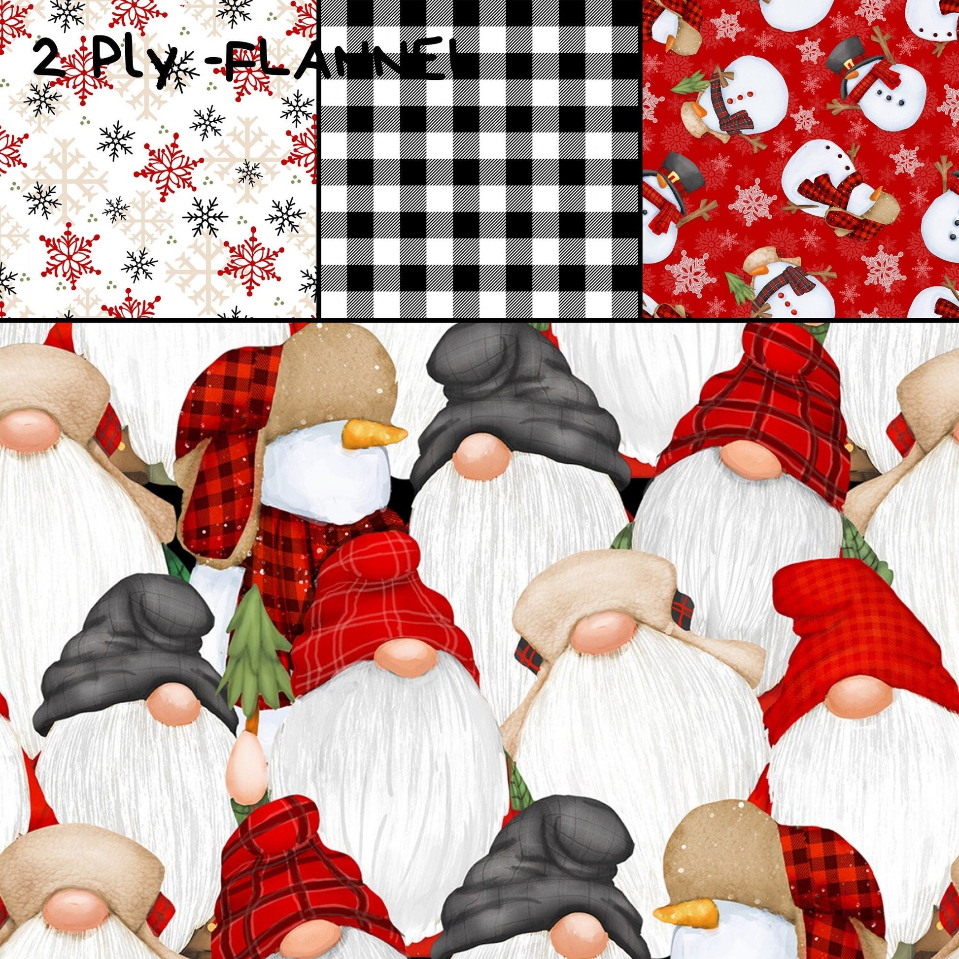 Henry Glass Fabric Snow Gnomies Panel by Henry Glass
