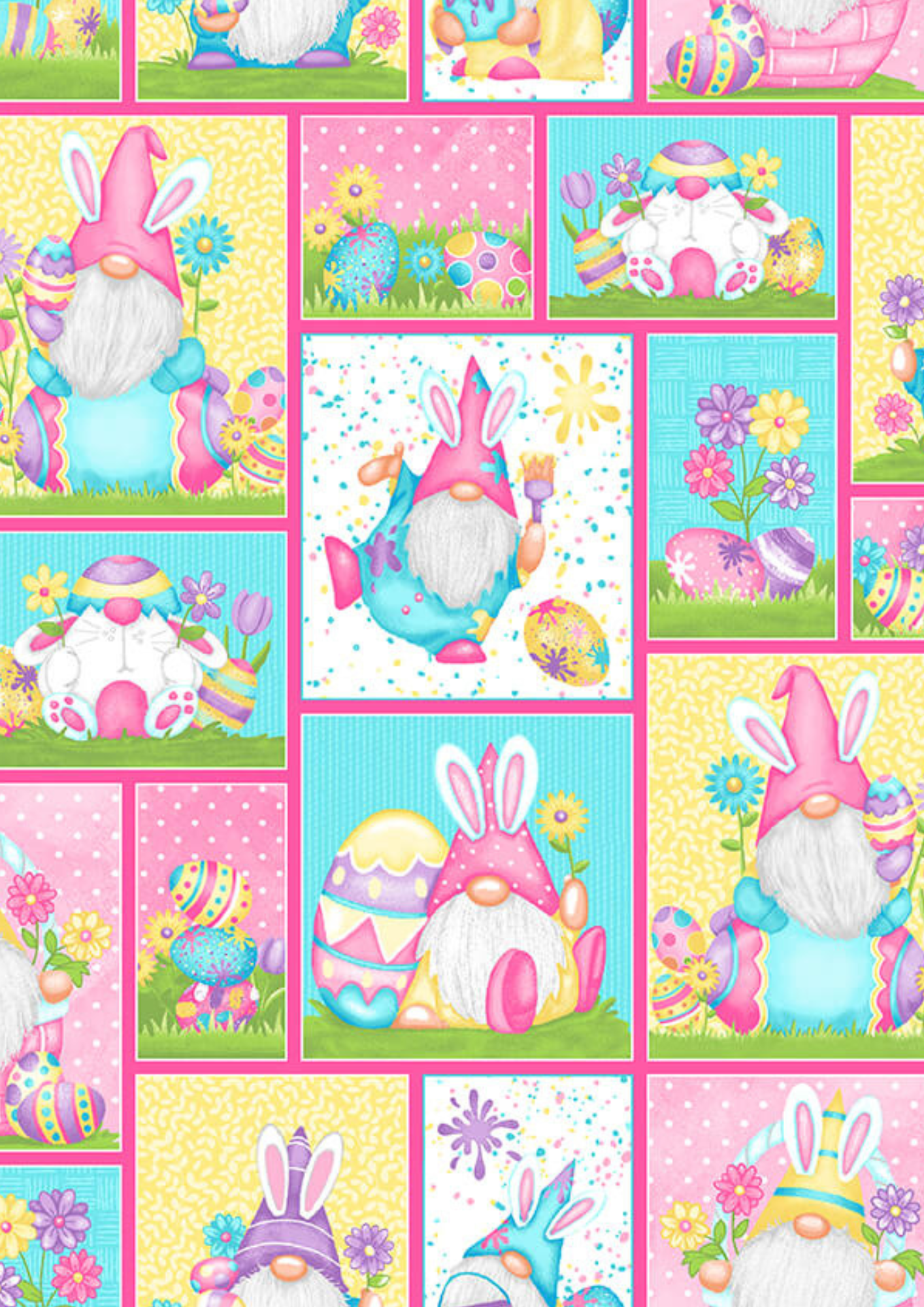 Henry Glass Quilt Kit Hoppy Easter Gnomies Easy DIY Beginner QUILT KIT with Henry Glass Fabric and Picture This Pattern by Jude Spero