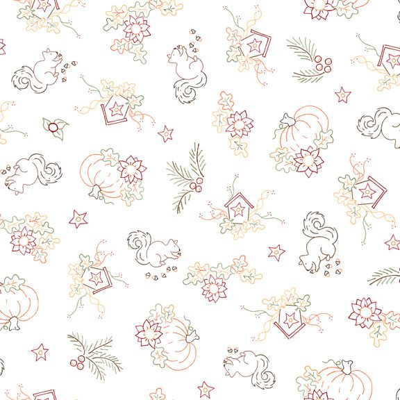 Marcus Fabrics Marcus Fabrics Red Ground Blender Fabric Season Sampler Collection by Cindy Staub