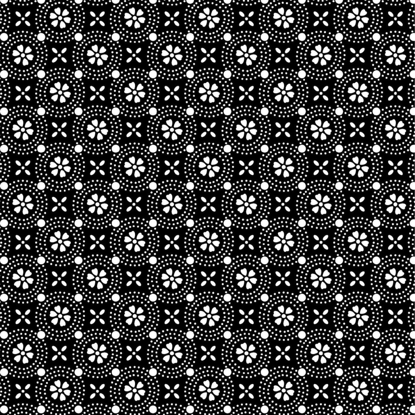 Maywood Studio Fabric 1 yard (36"x44") / Geometric Blk White Geometric Cotton Fabric, Polka Dot or striped fabric, Lady bug spot fabric, Lady bug dots, , Cotton fabric by the yard