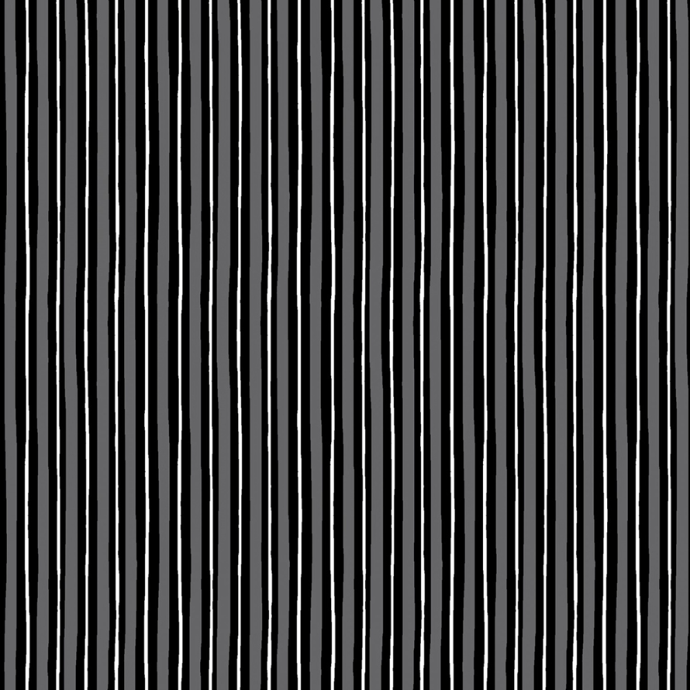 Maywood Studio Fabric FQ (18"x21") Grey & Black Little Stripe by Maywood Studio Fabrics
