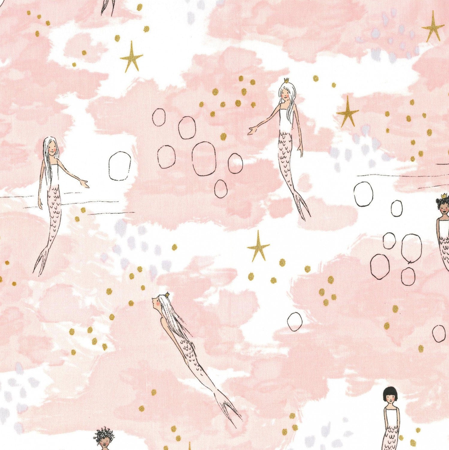 Michael Miller Fabric 1.5 yards (54"x44") Sarah Jane Magic Metallic Mermaid Magic from Michael Miller