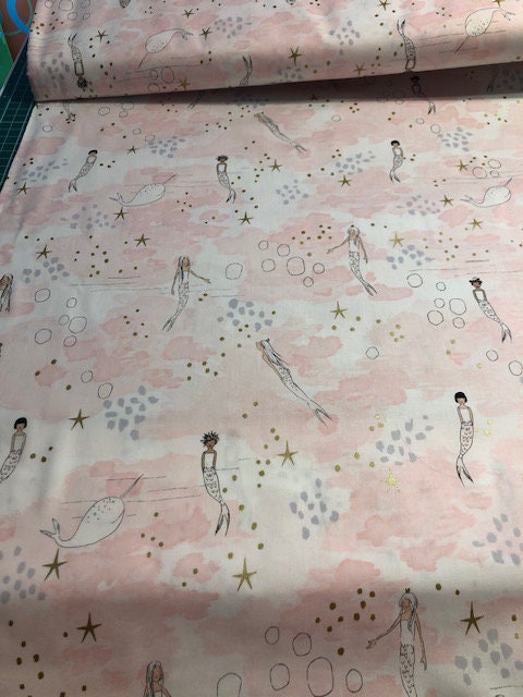 Michael Miller Fabric Sarah Jane Magic Metallic Mermaid Magic from Michael Miller