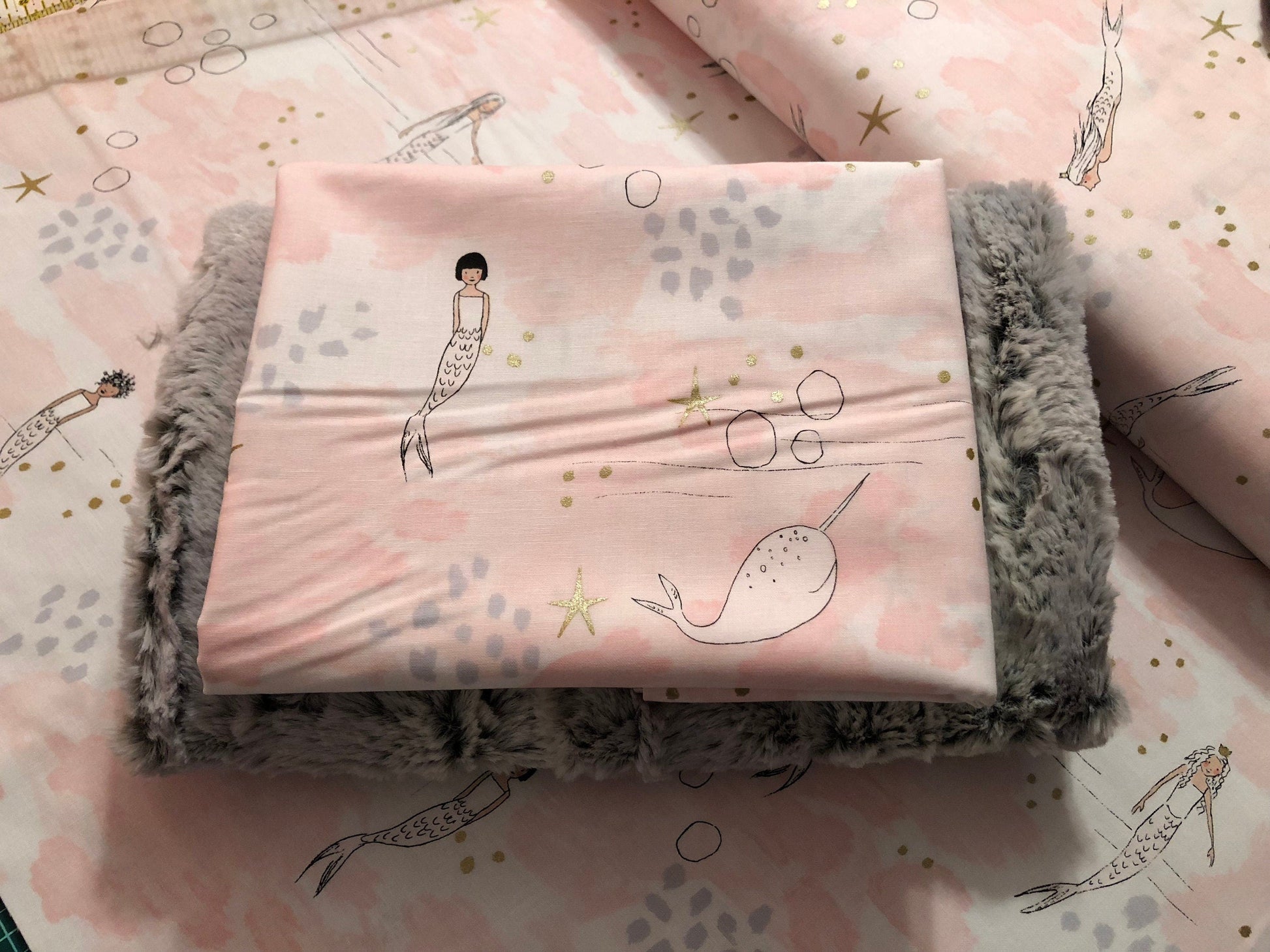 Michael Miller Fabric Sarah Jane Magic Metallic Mermaid Magic from Michael Miller