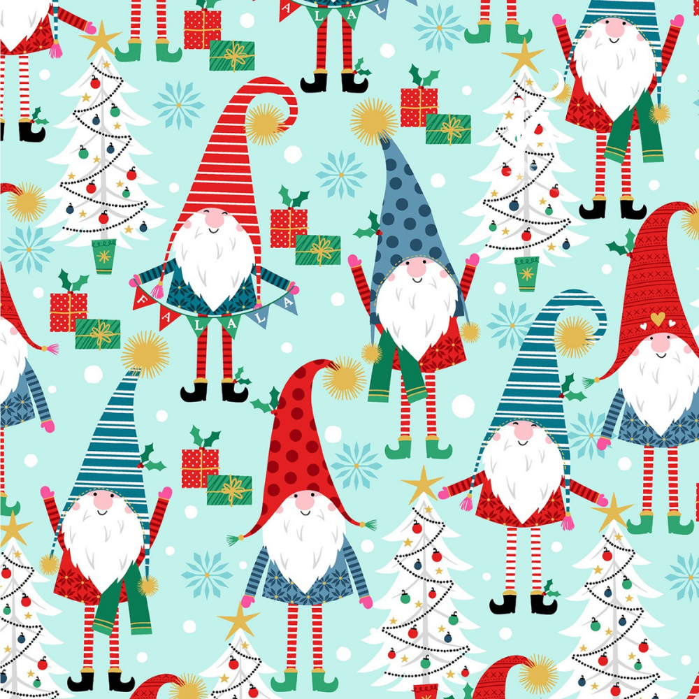 Michael Miller Quilt Kit Do the peppermint twist Gnome Beginner Level QUILT KIT finished size 50 x 70 inches, tutorial YouTube instructions