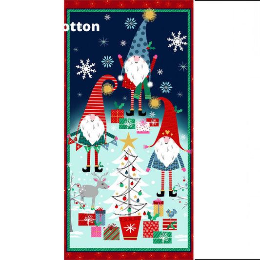 Michael Miller Quilt Kit Do the peppermint twist Gnome Beginner Level QUILT KIT finished size 50 x 70 inches, tutorial YouTube instructions