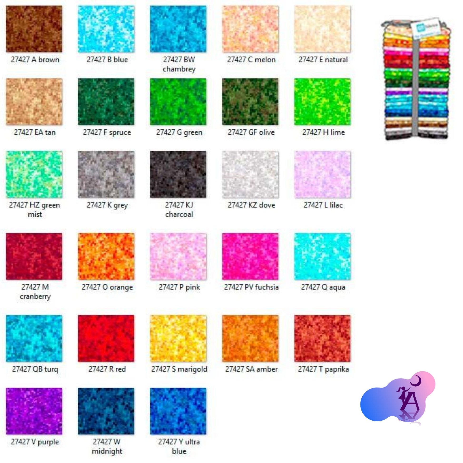 QT Fabrics Fabric 28 Precut Fat Quarters multicolored Ombre Squares Blender fabric