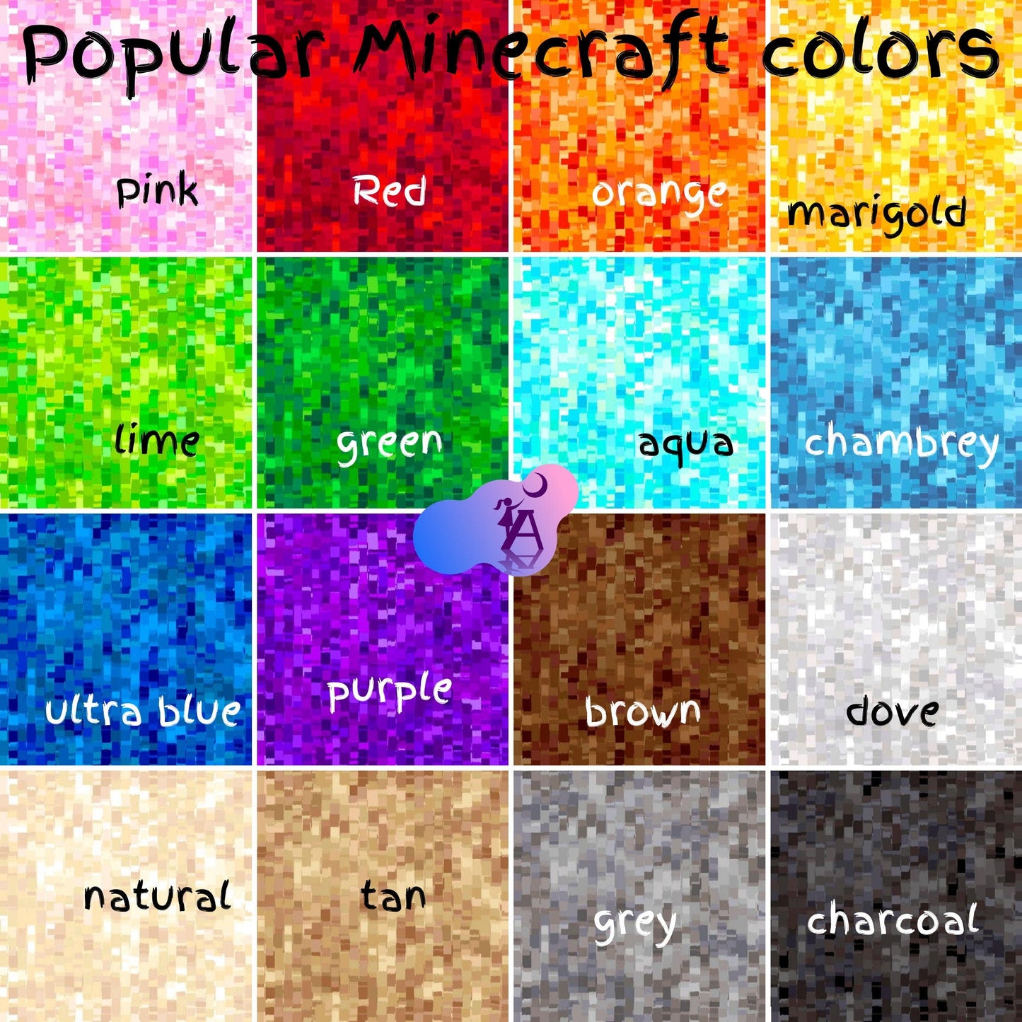 QT Fabrics Fabric Chambray or Ultra Blue Tonal Squares by QT Fabric, Minecraft like fabric