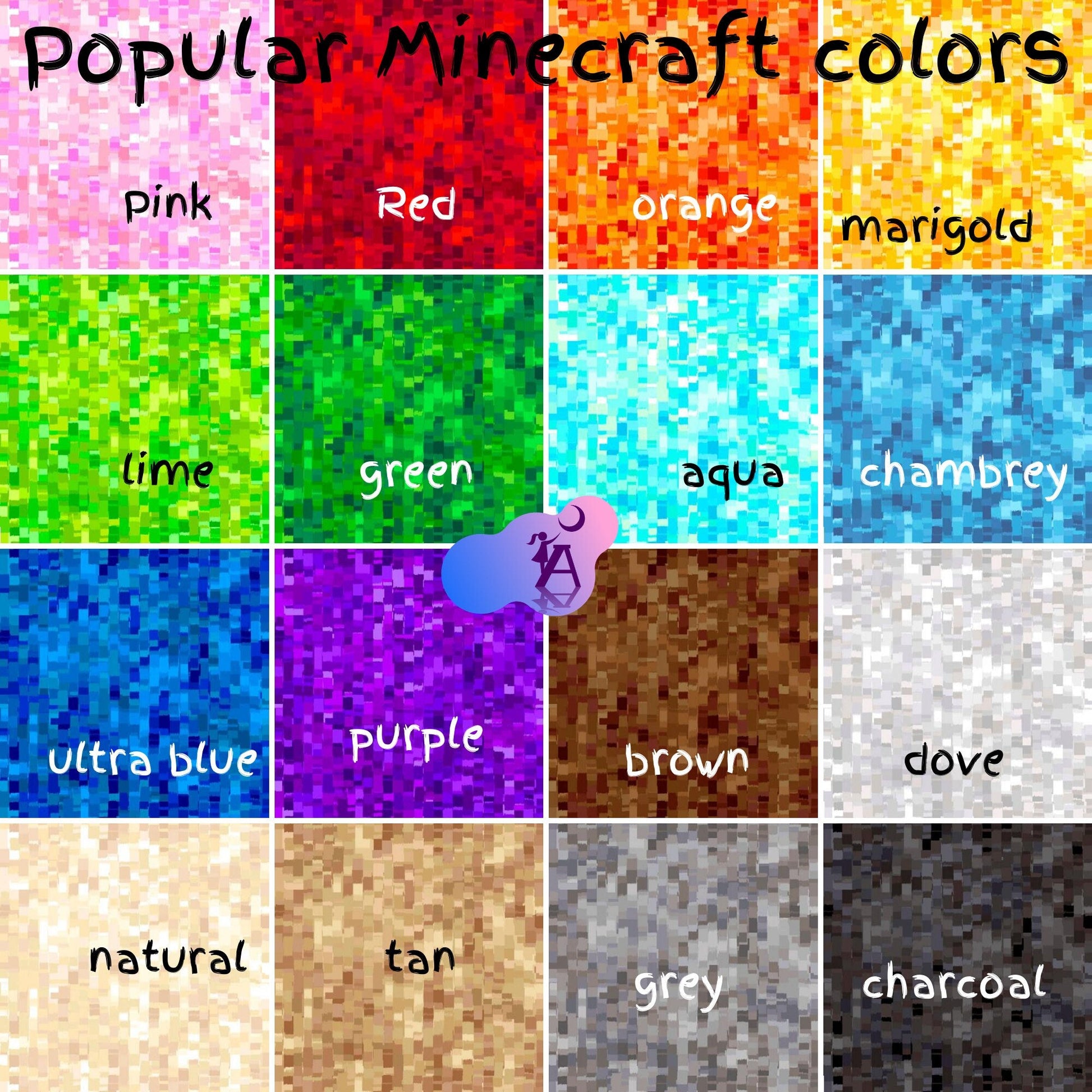 QT Fabrics Fabric Inspired Minecraft Fabric ORANGE Tonal Squares or SOLID Cotton Fabric, QT Fabric's Ombre Squares, Face Mask Cotton Fabric by the Yard