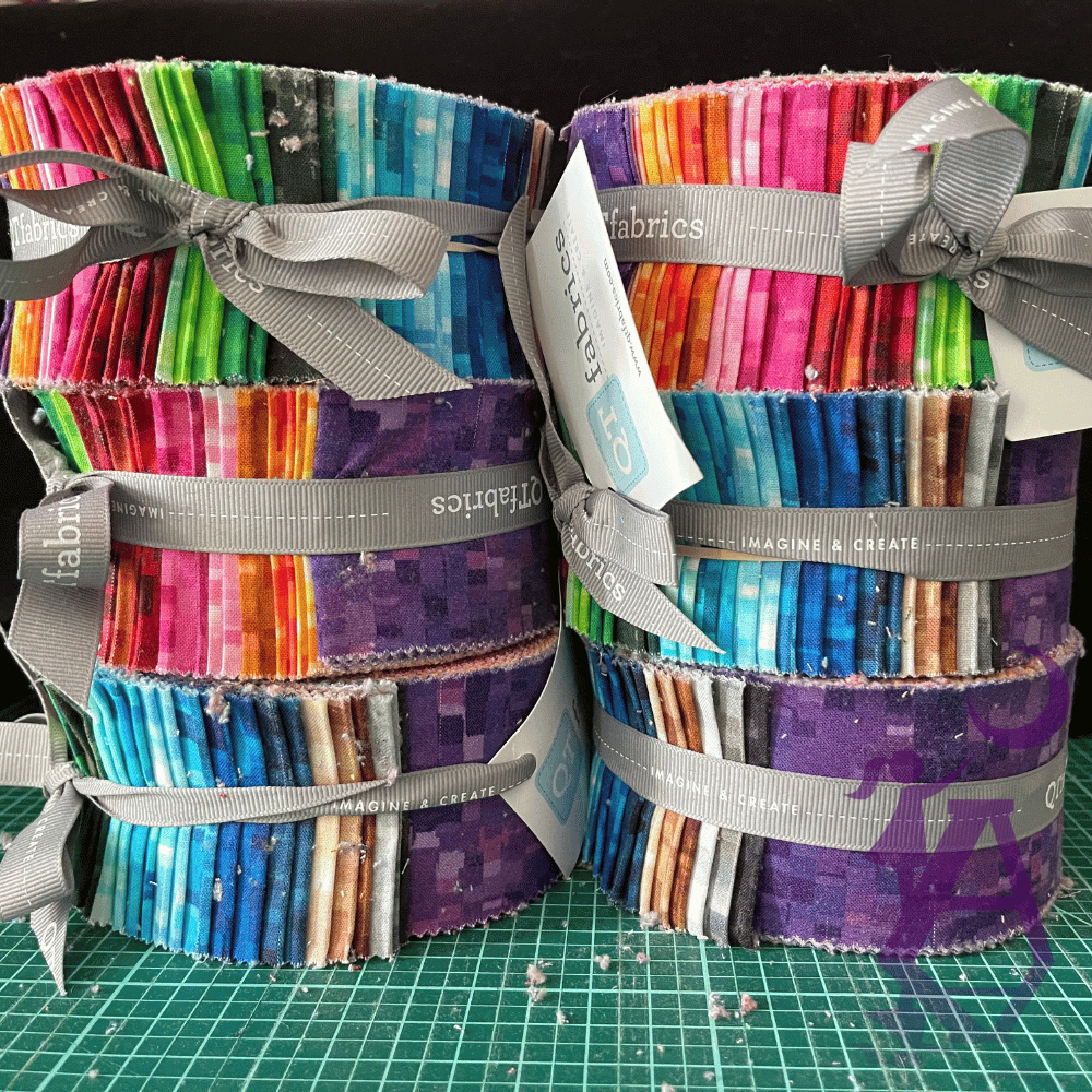 QT Fabrics Fabric Inspired Minecraft Fabric precut stripes, jelly roll fabric, ombre pre-cut fabric, Tonal Squares by QT Fabric