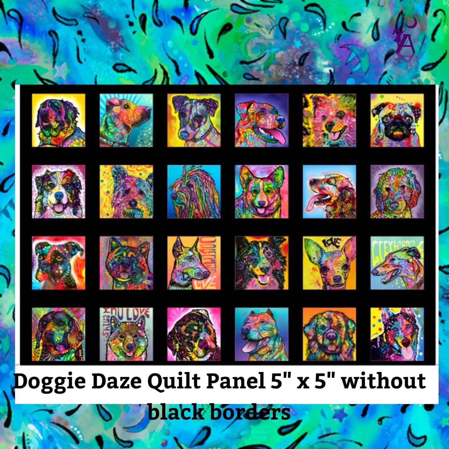 QT Fabrics Fabric Panel Only 5" blks Doggie Daze Quilting Cotton Fabric Bundles by QT Fabrics choose your cut bundle (6 fabrics plus choice of panel)