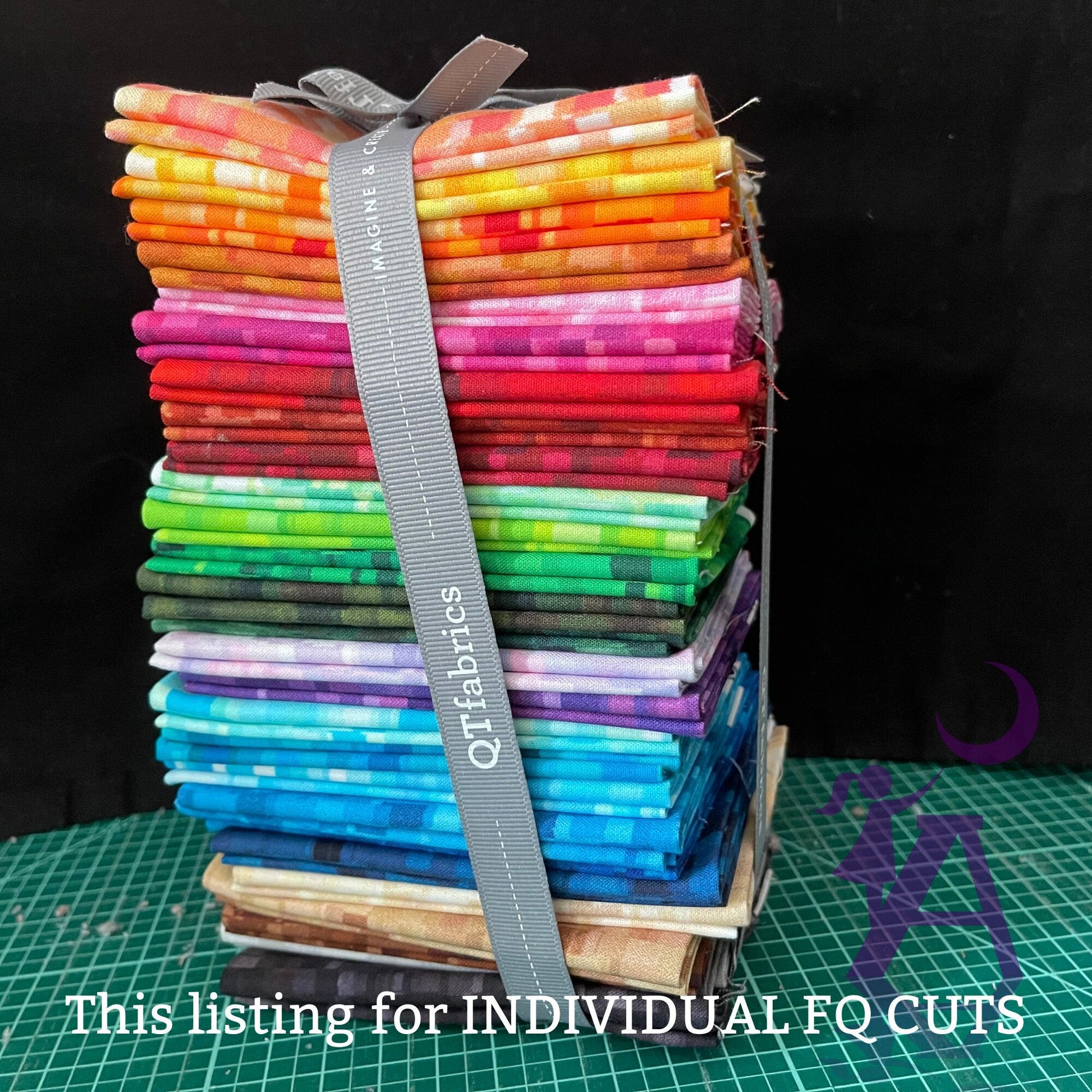 QT Fabrics Fabric Single Fat Quarter Precuts, 28 colors to choose, Ombre Squares, Blender fabric, Tonal Squares by QT Fabric