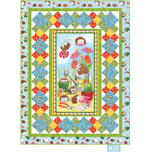 QT Fabrics Quilt Kit without box Who Let The Hogs Out Quilt Kit Help In The Garden by Pinetree Country Quilts