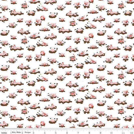 Riley Blake Fabric Riley Blake FLANNEL, Harmony Farm Flannel, Hog wash white, Shabby Chic Fabric, Nature fabric, Pet accessory fabric, double napped fabric