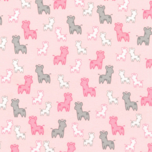 Robert Kaufman Fabric 1 yard (36"x44") FLANNEL Pink Giraffes Juvenile Quilting Cotton FLANNEL Fabric by Robert Kaufman