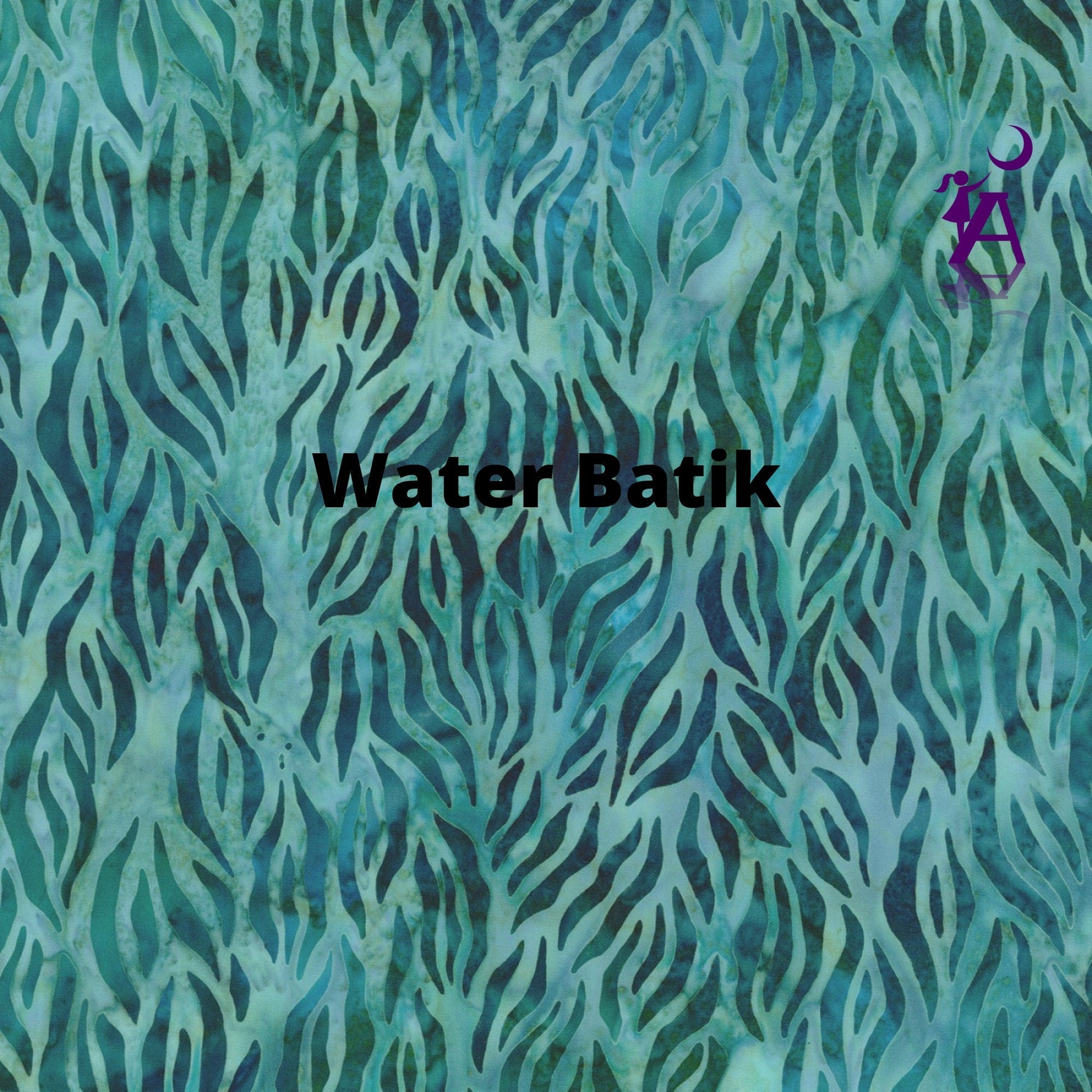 Robert Kaufman Fabric 1 yard (36"x44") / Green Batik prints by Anthology Plum Jacqueline & Robert Kaufman Green Water batik cotton fabric