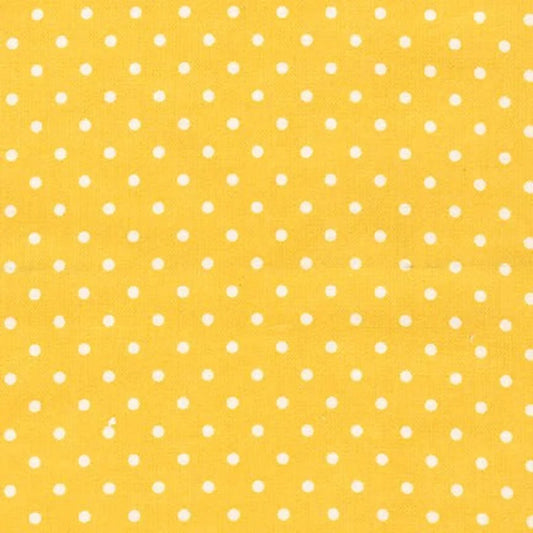 Robert Kaufman Fabric 1 yard (36"x44") / Yellow White Polka Dot on Yellow FLANNEL by Robert Kaufman