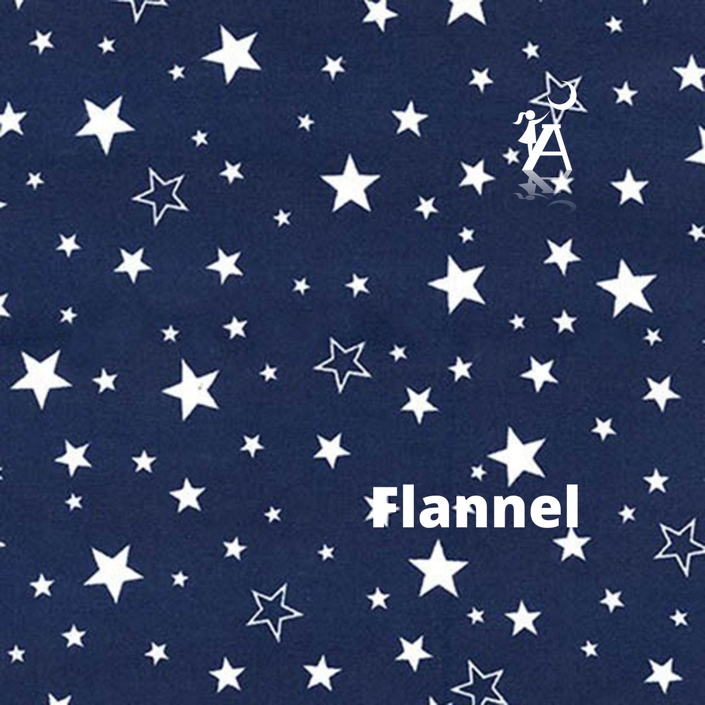 Robert Kaufman Fabric 2 yards (72"x44") / Navy Stars Cozy Cotton FLANNEL by Robert Kaufman Pink Stars or Navy Stars, Celestial Flannel