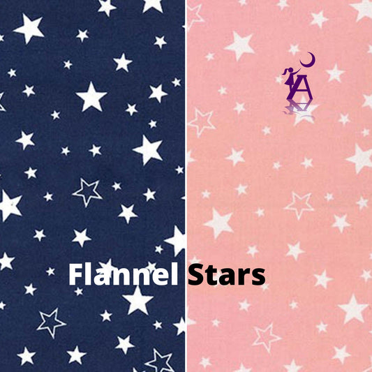 Robert Kaufman Fabric Cozy Cotton FLANNEL by Robert Kaufman Pink Stars or Navy Stars, Celestial Flannel