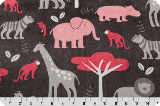 Shannon Fabrics Fabric 1.5 yards (54"x58") Shannon Fabrics Cuddle® Minky Watermelon Jungle Tales Safari Fabric