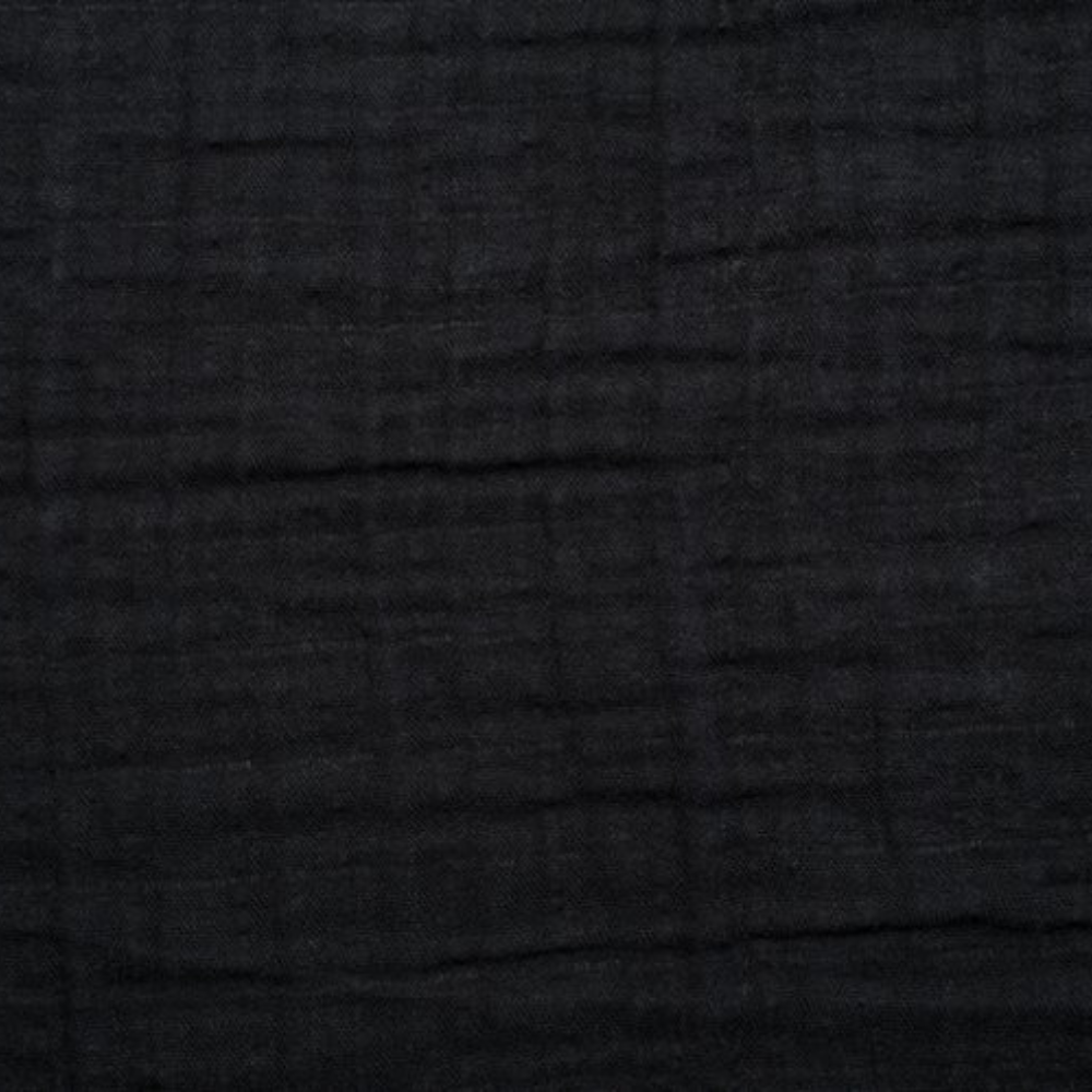Shannon Fabrics Fabric 2 yards (72"x48") / Solid Black Embrace Cotton Fabric (Double Gauze Cotton) Discontinued by Shannon Fabrics
