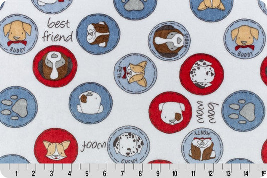 Shannon Fabrics Fabric 2 yards (72"x58"/60") SMD Must Love Dogs Bluebell Cuddle® Minky by Shannon Fabrics