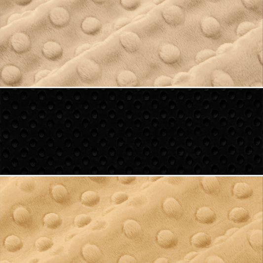Shannon Fabrics Fabric Black, Camel, and Latte Neutral Dimple Cuddle Minky Embossed Minky Sold in Two Yard Cuts