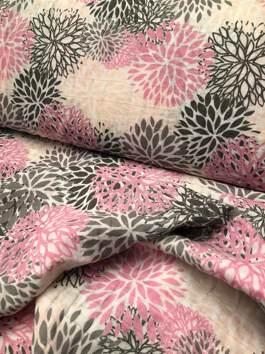 Shannon Fabrics Fabric Fat Half / Premier Blooms Double Gauze Premier Blooms Embrace Coral and Pink Discontinued by Manufacturer