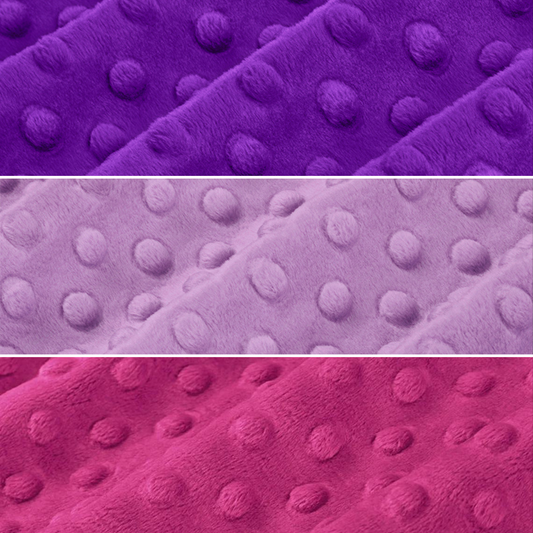 Shannon Fabrics Fabric Lilac, Purple, or Raspberry Dimple Cuddle Minky Embossed Minky Sold in Two Yard Cuts