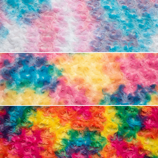 Shannon Fabrics Fabric Luxe Cuddle® Rainbow Rose Cuddle® Minky in Cotton Candy, Sorbet or Vibrant