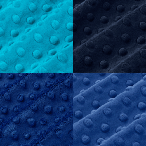 Shannon Fabrics Fabric Navy, Electric Blue, Royal Blue or Dark Turquoise Blue Dimple Cuddle Minky Embossed Minky Sold in Two Yard Cuts