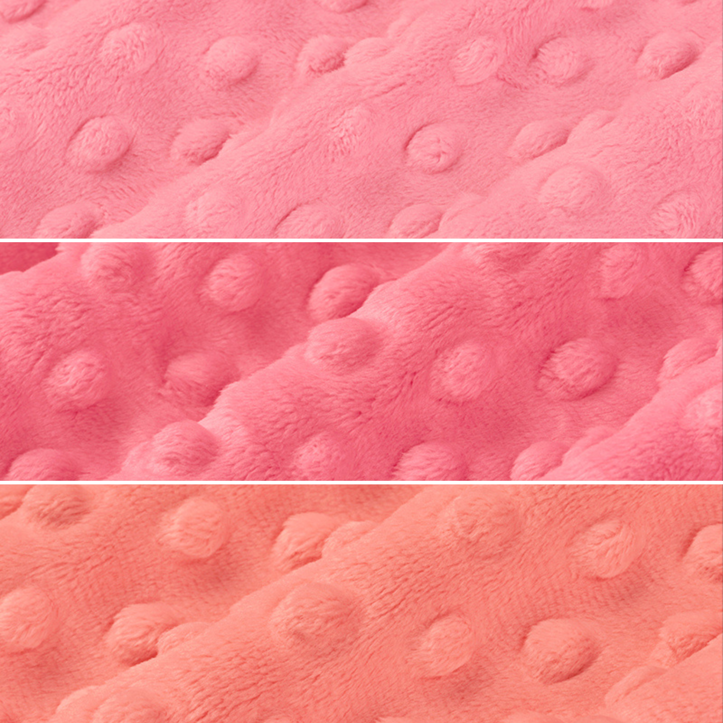Shannon Fabrics Fabric Paris Pink, Coral, or Bubblegum Dimple Cuddle® Minky Embossed Minky Sold in Two Yard Cuts