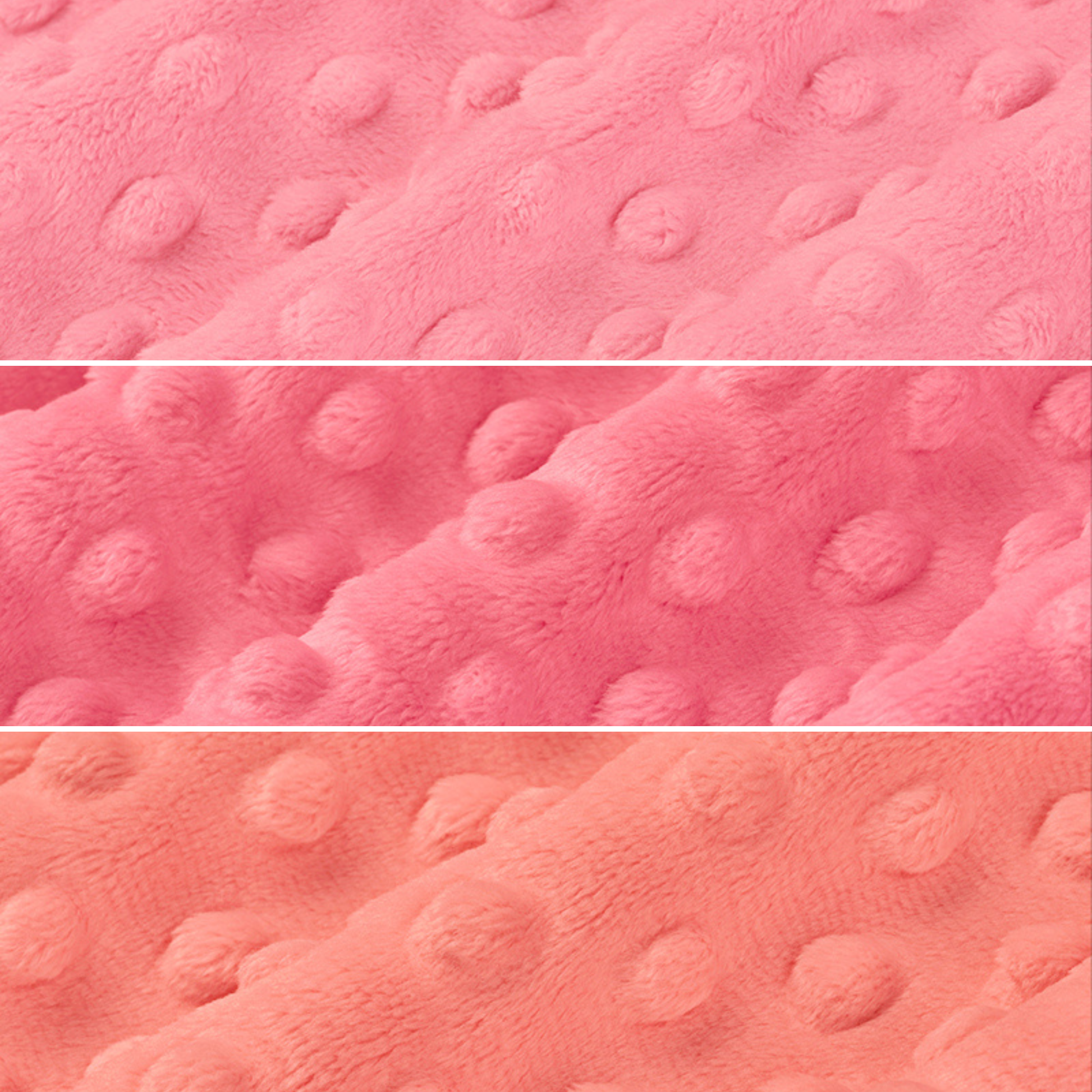 Shannon Fabrics Fabric Paris Pink, Coral, or Bubblegum Dimple Cuddle® Minky Embossed Minky Sold in Two Yard Cuts
