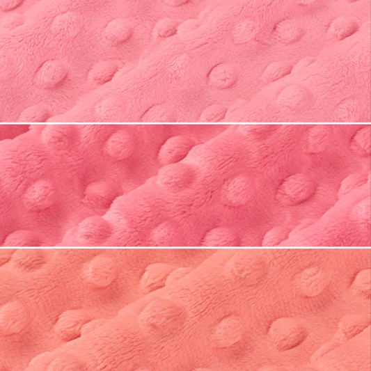Shannon Fabrics Fabric Paris Pink, Coral, or Bubblegum Dimple Cuddle® Minky Embossed Minky Sold in Two Yard Cuts