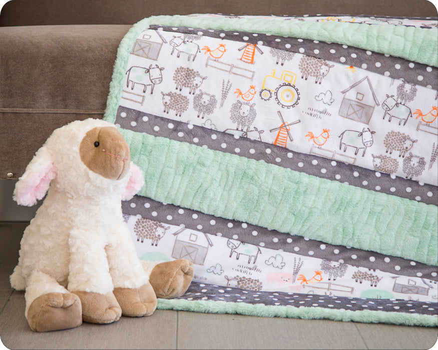 Shannon Fabrics Quilt Kit Bambino Cuddle® Kit Hay, There! Quilt Kit includes backing with FREE Sew Together Tuesday Video Tutorial