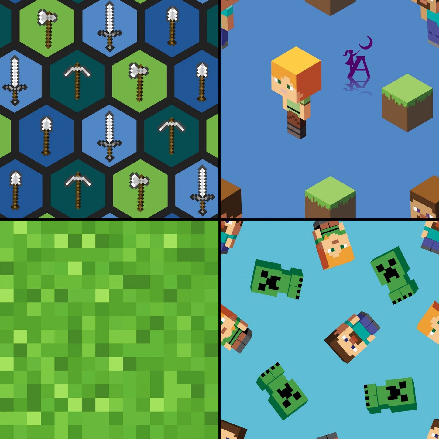 Springs Creative Fabric Minecraft Fabric, Mojang minecraft tools fabric, Minecraft Licensed cotton Fabric, Minecraft tools
