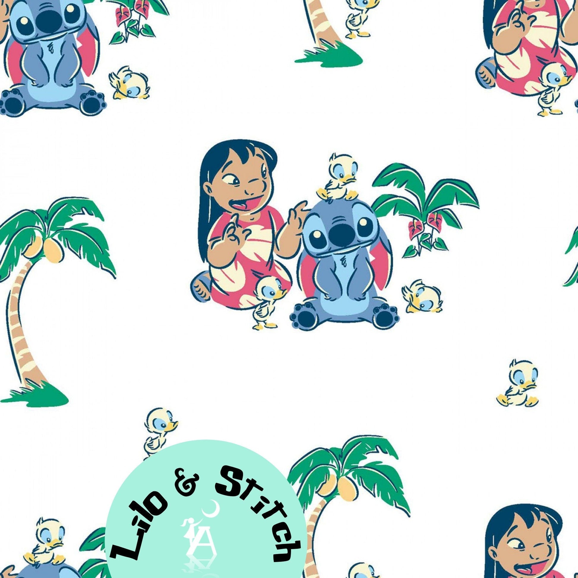 Springs Creative Fabric Springs Creative Lilo and Stitch Bundle with Lilo and Stitch Panel, Lilo & Angel fabric, Disney Licensed Fabric