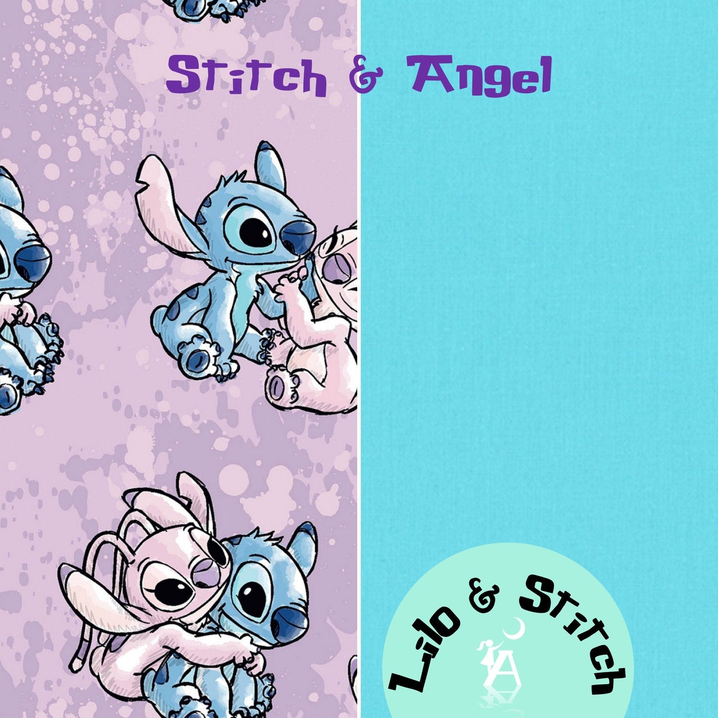 Springs Creative Fabric Springs Creative Lilo and Stitch Bundle with Lilo and Stitch Panel, Lilo & Angel fabric, Disney Licensed Fabric
