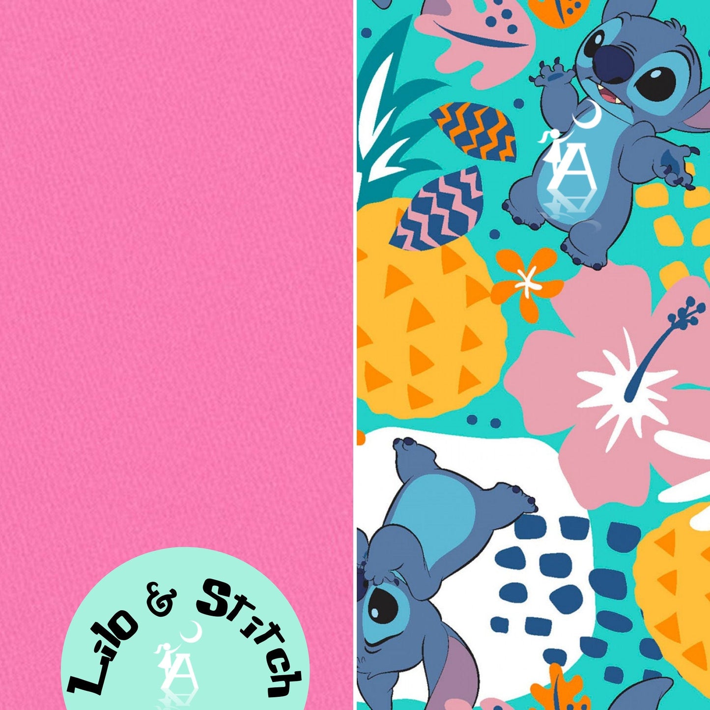 Springs Creative Fabric Springs Creative Lilo and Stitch Bundle with Lilo and Stitch Panel, Lilo & Angel fabric, Disney Licensed Fabric