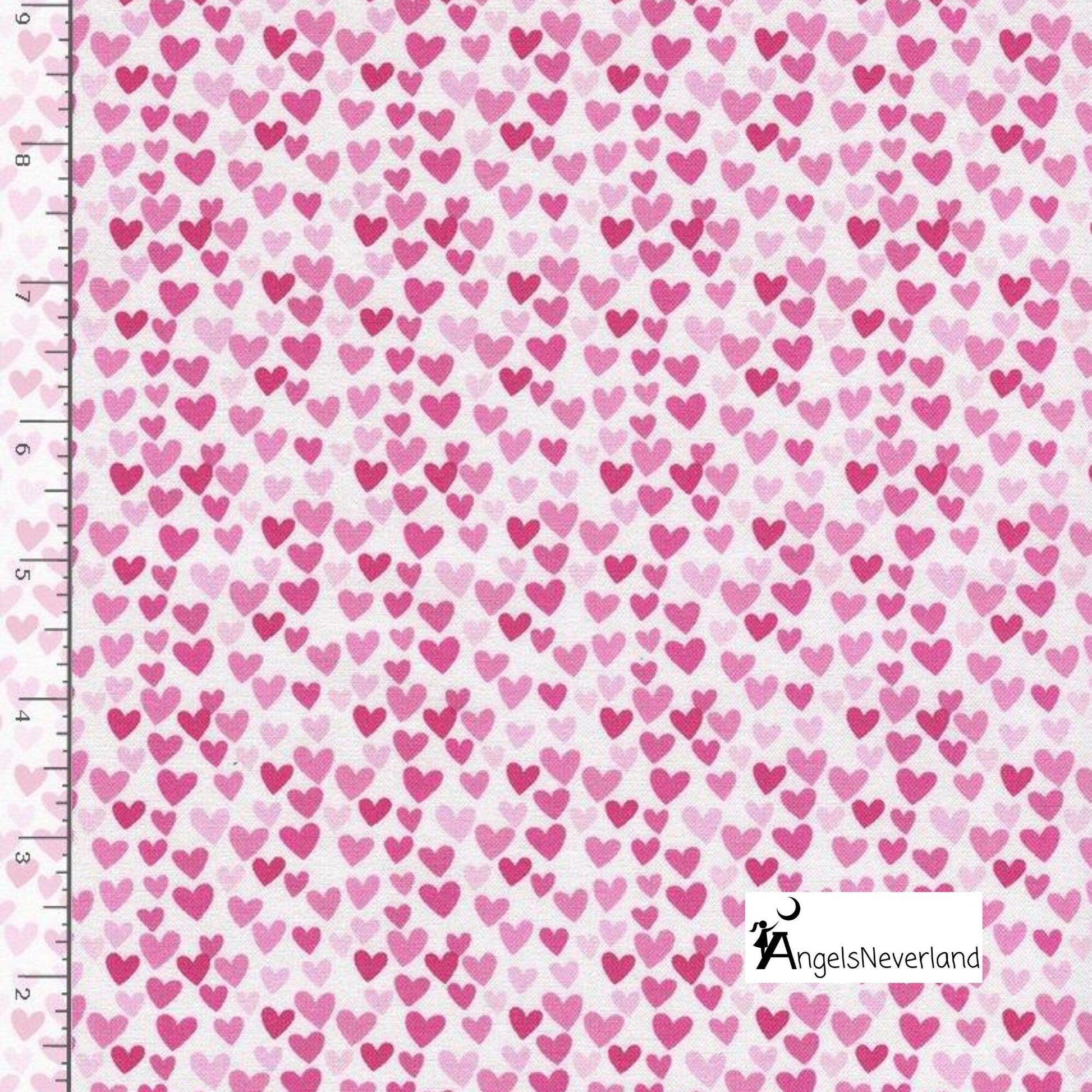 Timeless Treasures Fabric 2 yards (72"x44") / Pink Hearts Timeless Treasures All over sloths fabric or small pink hearts fabric