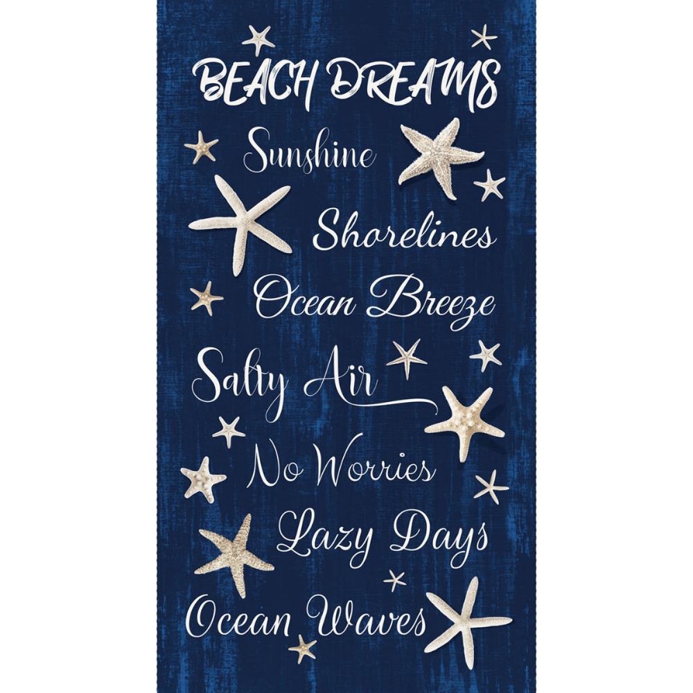 Timeless Treasures Fabric Bundle Beach and Nautical 1/2 yard Fabric Bundle with Beach Dreams PANEL - 9 half yard prints and 1 Panel