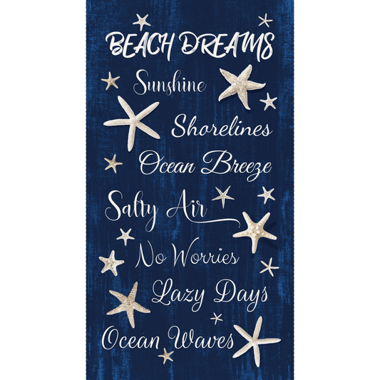 Timeless Treasures Fabric Bundle Beach Dreams PANEL 24" x WOF (approximately 24" x 42")