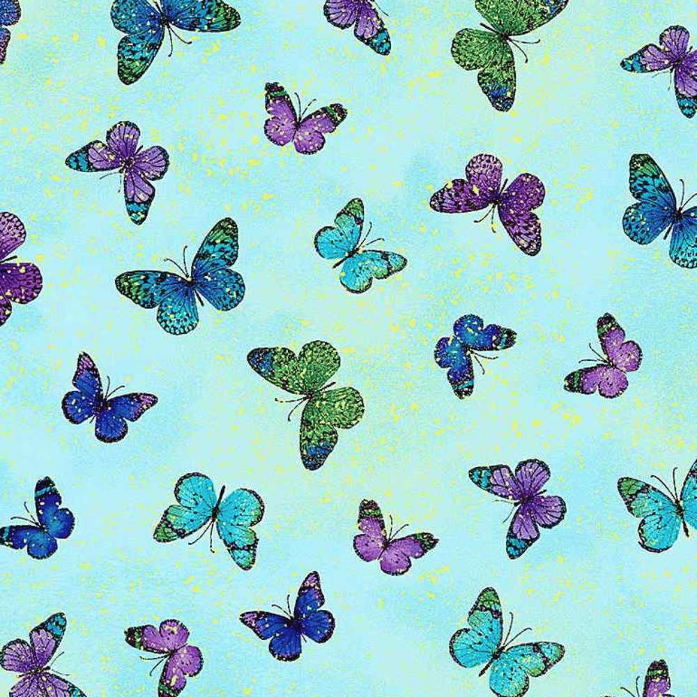 Timeless Treasures Fabric Bundle Fleur Butterflies Utopia by Chong-A-Hwang FQ Fabric Butterfly Includes Panel and 10 fabric cuts